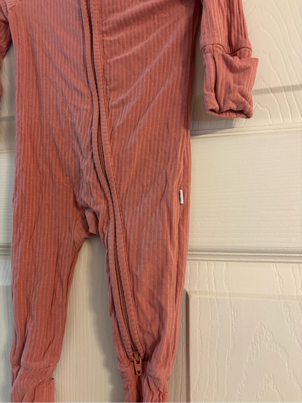 Little Sleepies Ribbed Mauve/Pink Footie - Picture 2 of 3
